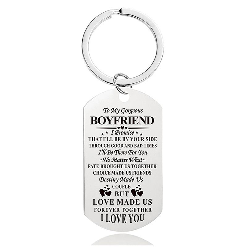 To My Boyfriend - I'll Be By Your Side Through Good And Bad Time - Inspirational Keychain - A915-Jolura