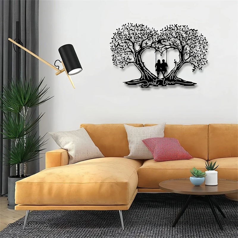 Love Tree Heart-shaped Tree Of Life Metal Wall Art-Jolura