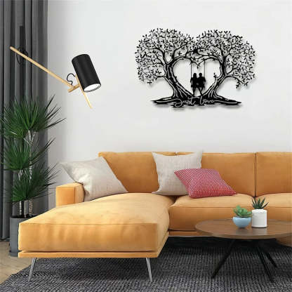 Love Tree Heart-shaped Tree Of Life Metal Wall Art-Jolura