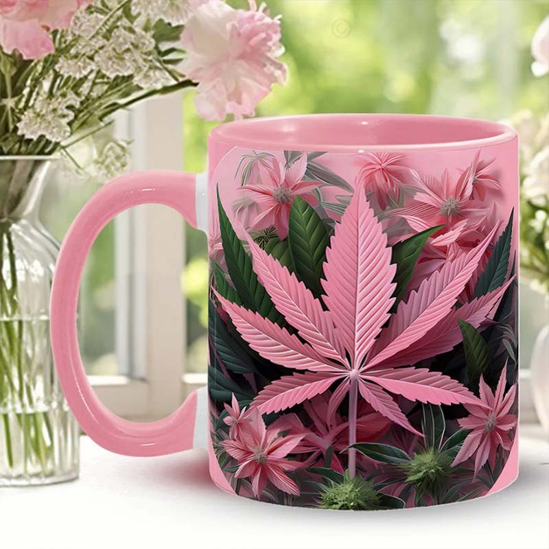 Pink Stoner Chick - Weed Accent Mug-Jolura