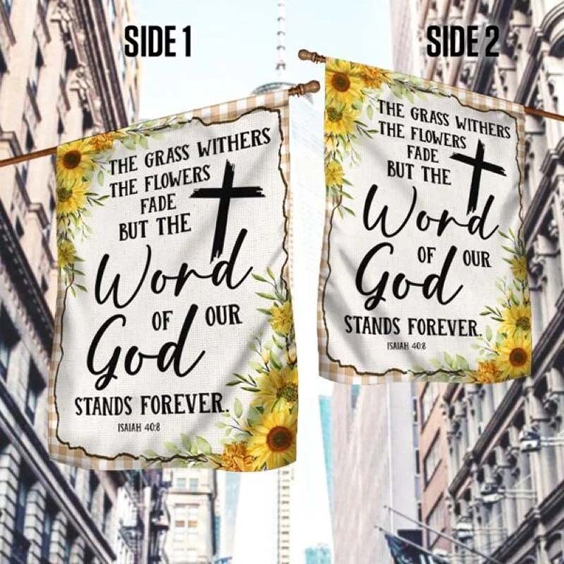 God Stands Forever Christian Sunflower Flag-Jolura
