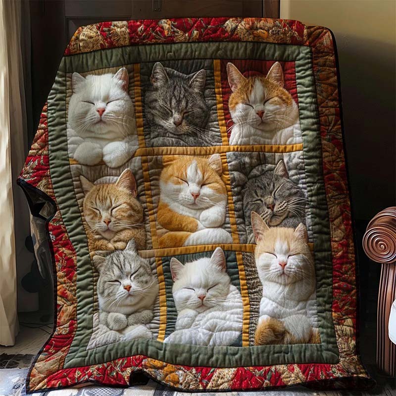 Sleeping Royal Cat Blanket - D200 - Premium Blanket-Jolura