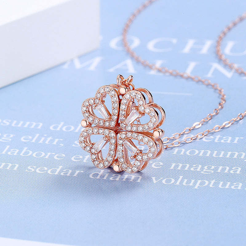 🍀Four-Leaf Heart Shape Necklace💕 S925 Silver-Jolura