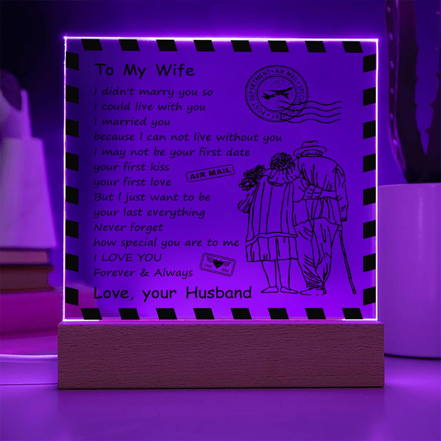 To My Wife - D348 -  LED Acrylic Plaque