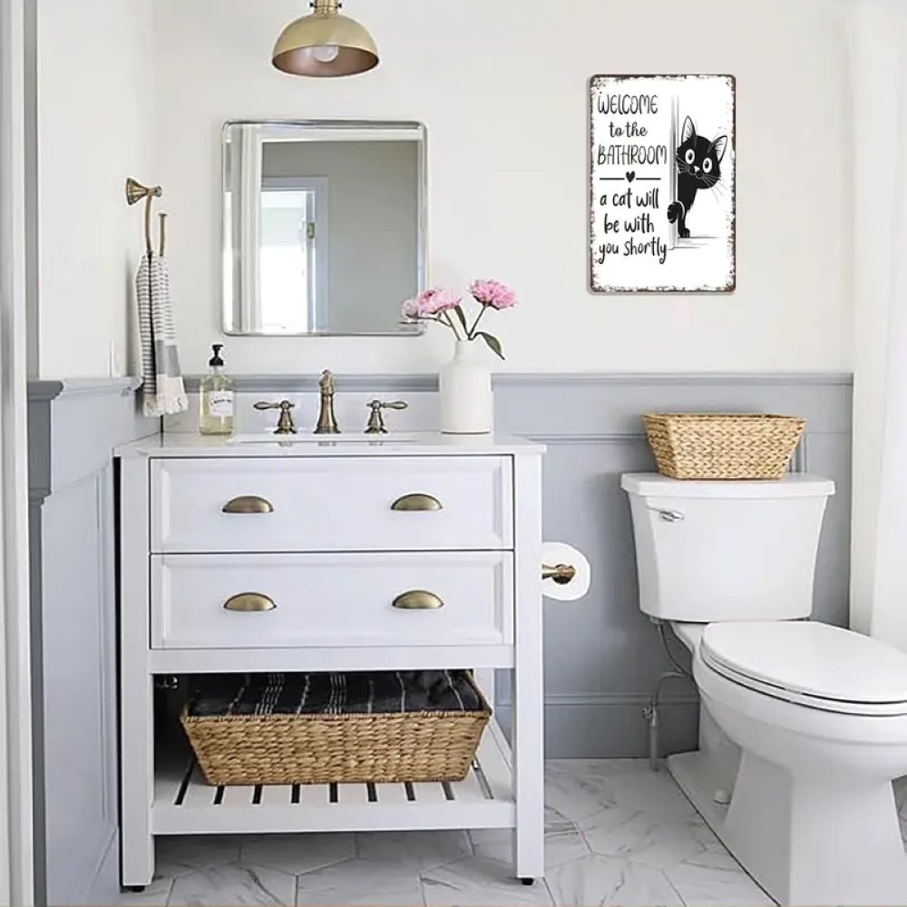 Vintage Black & White Humor Metal Sign