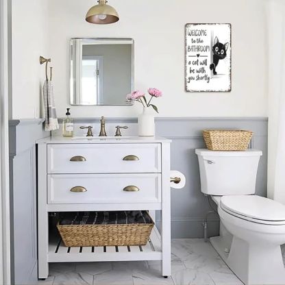 Vintage Black & White Humor Metal Sign