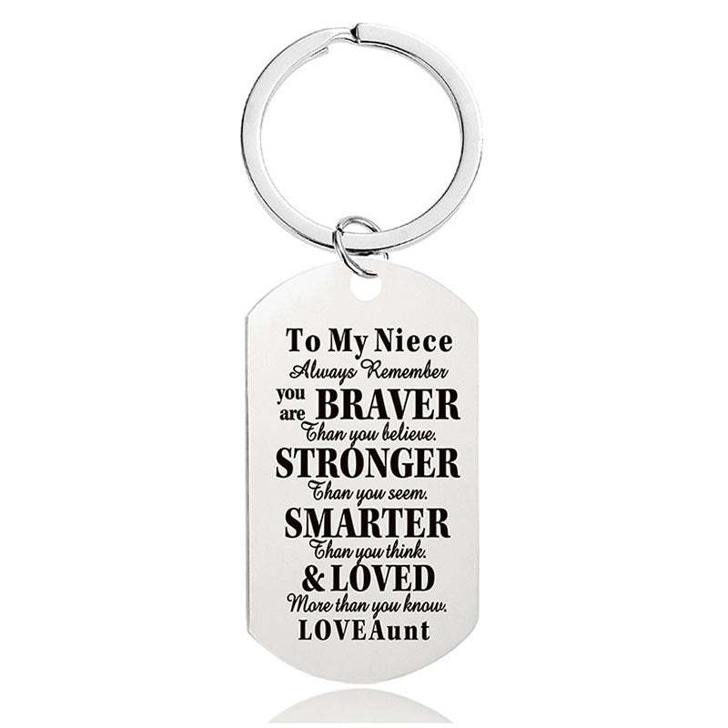 Aunt To Niece - Always Remember You Are Braver Than You Believe - Inspirational Keychain - A918-Jolura