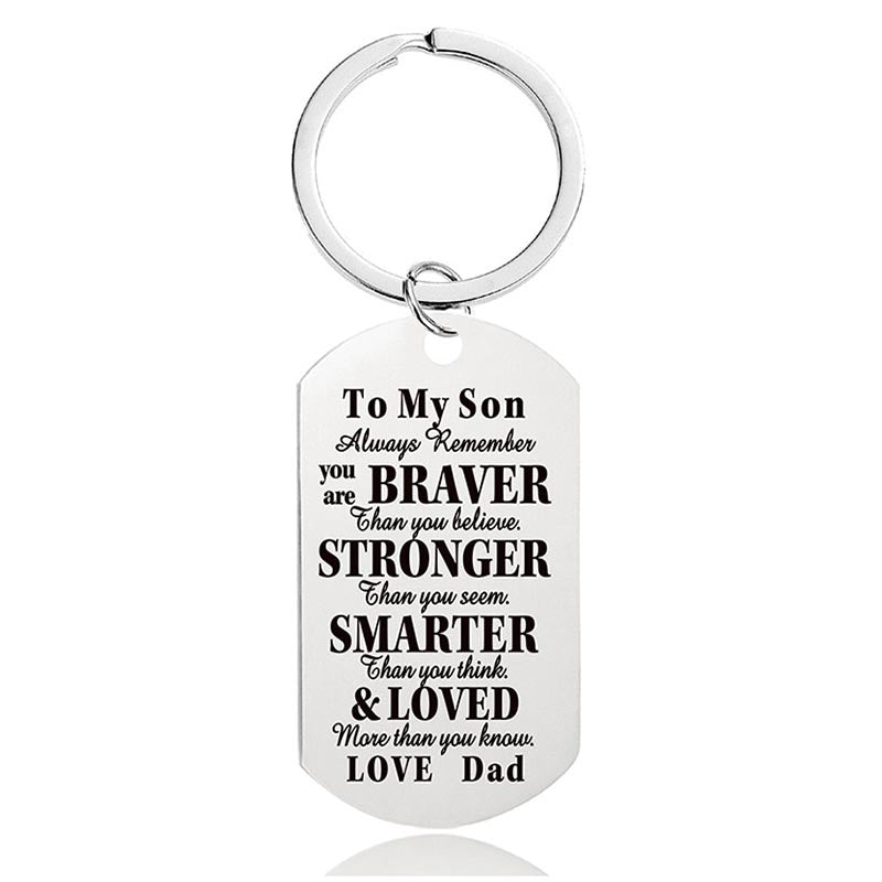 Dad To Son - Always Remember You Are Braver Than You Believe - Inspirational Keychain - A918-Jolura