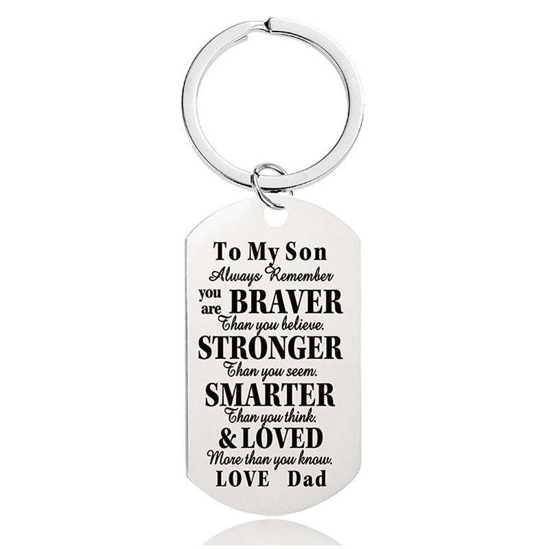 Dad To Son - Always Remember You Are Braver Than You Believe - Inspirational Keychain - A918-Jolura