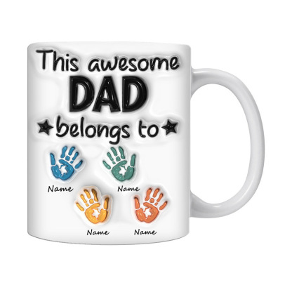 Personalised This Awesome Dad Belongs To Mug