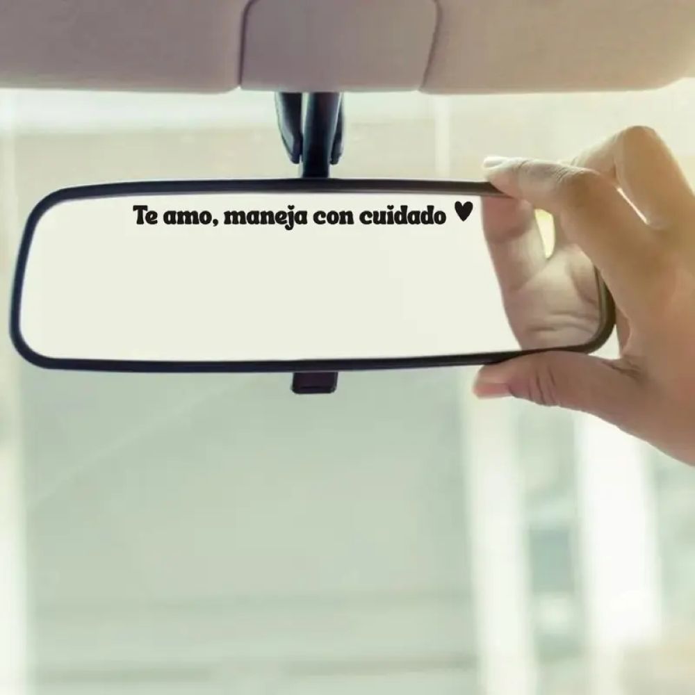 "Te Amo Maneja Con Cuidado" Car Mirror Decal Set – Cute Reflective Vinyl Stickers