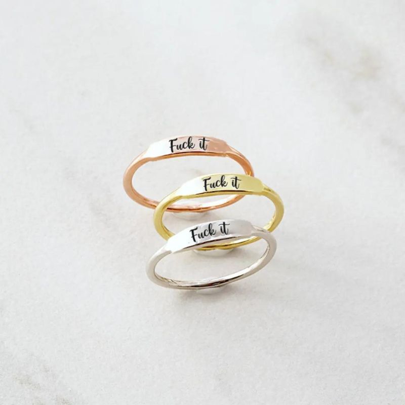 Fuck It Dainty Bar Ring-Jolura