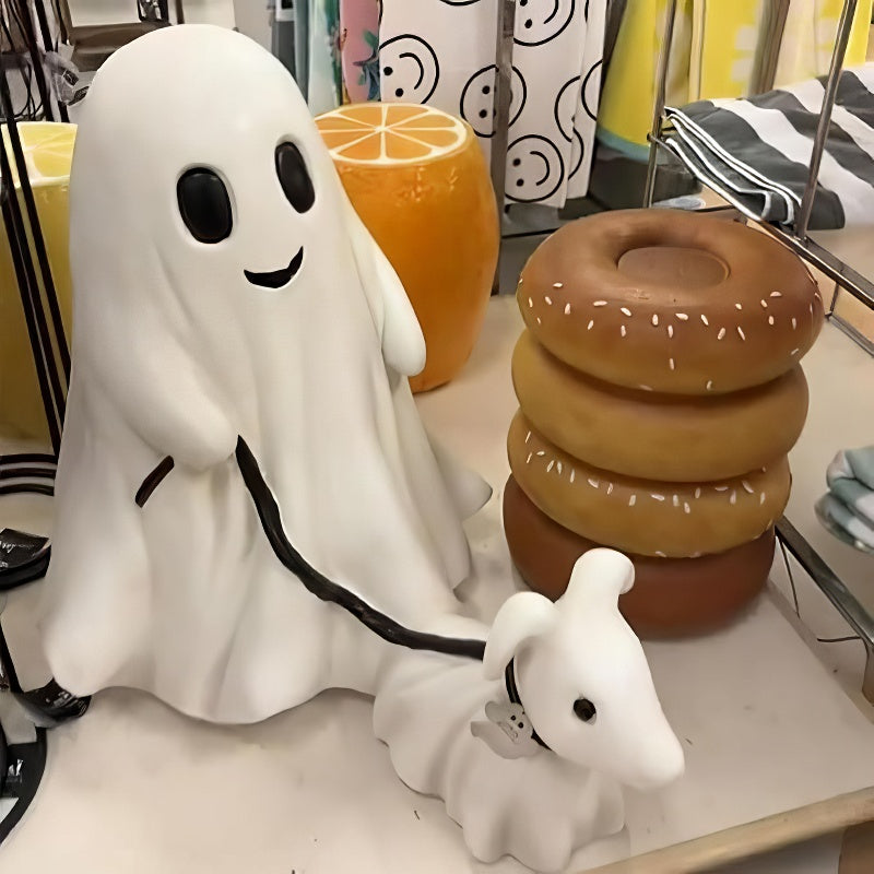 Halloween Ghost Walking Dog Statue-Jolura