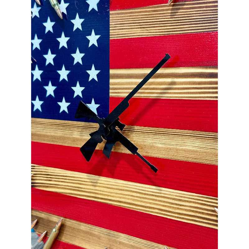 Handmade Patriotic Flag Bullet Clock-Jolura