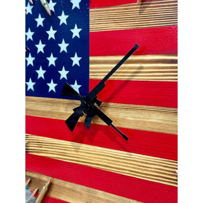 Handmade Patriotic Flag Bullet Clock-Jolura