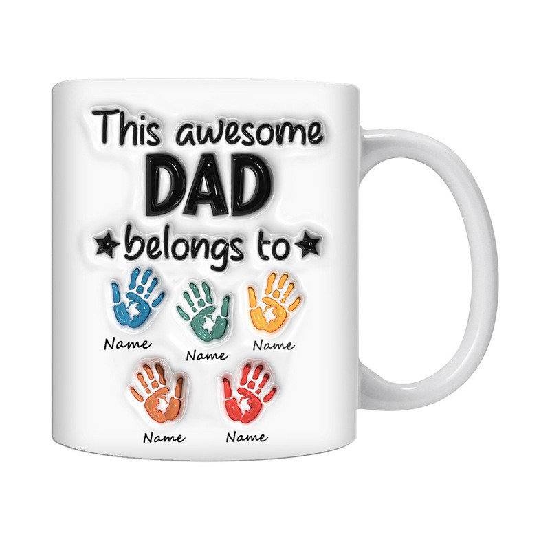 Personalised This Awesome Dad Belongs To Mug