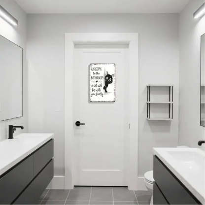 Vintage Black & White Humor Metal Sign