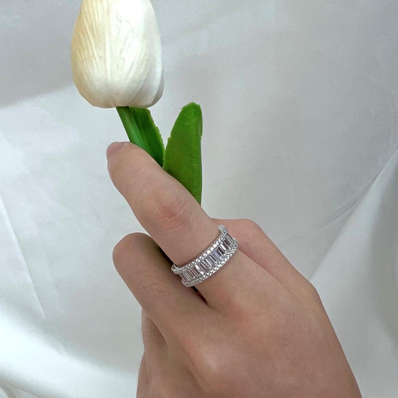 Baguette Cut Ring - 925-Jolura