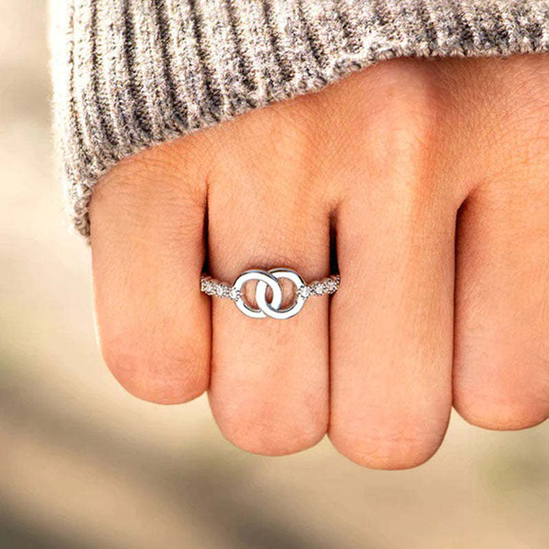 Part Of Each Other Matching Pave Interlocking Ring-Jolura