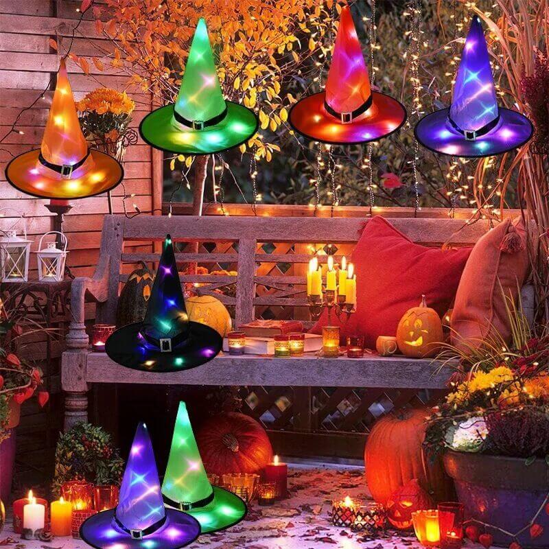 Glowing Witch Hat Decorations - 2 in 1 Hanging/Wearable-Jolura