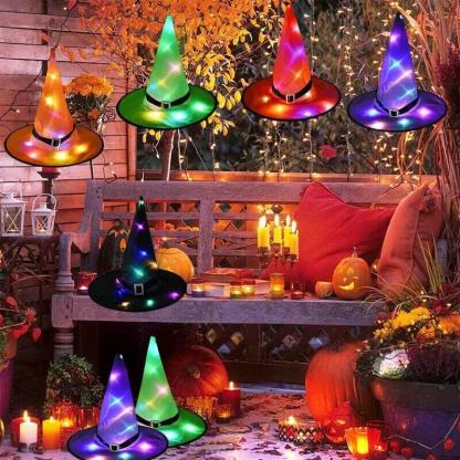 Glowing Witch Hat Decorations - 2 in 1 Hanging/Wearable-Jolura