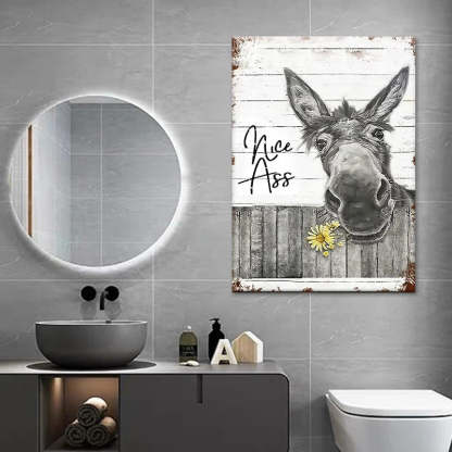 Funny Donkey Sunflower - D359 - Gallery Wrapped Canvas Prints