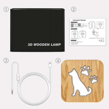 Dog Wooden Decorative Light-Jolura