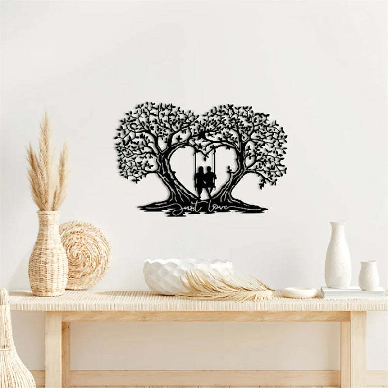 Love Tree Heart-shaped Tree Of Life Metal Wall Art-Jolura