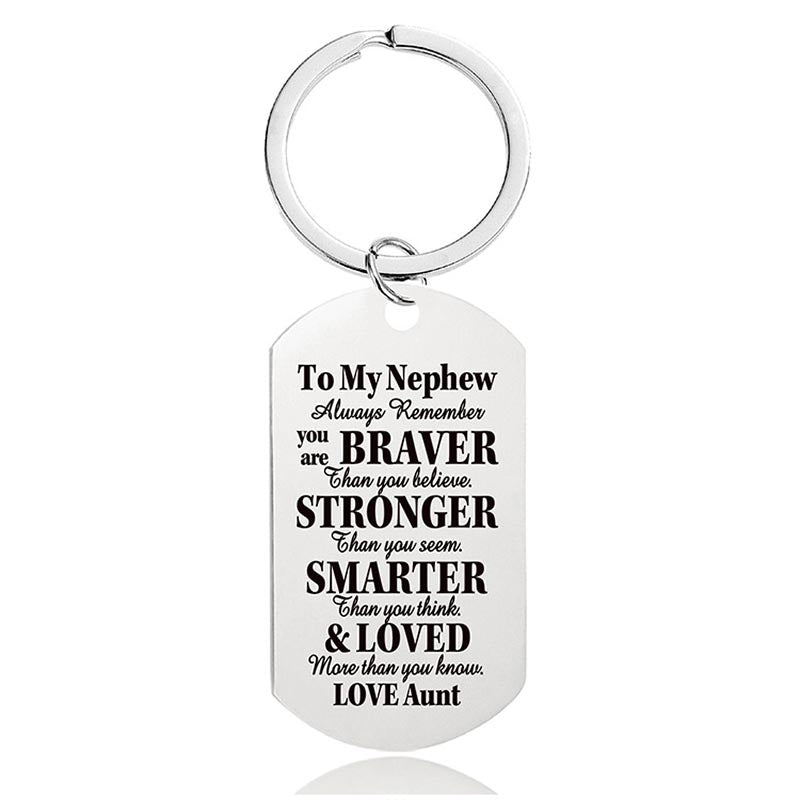 Aunt To Nephew - Always Remember You Are Braver Than You Believe - Inspirational Keychain - A918-Jolura