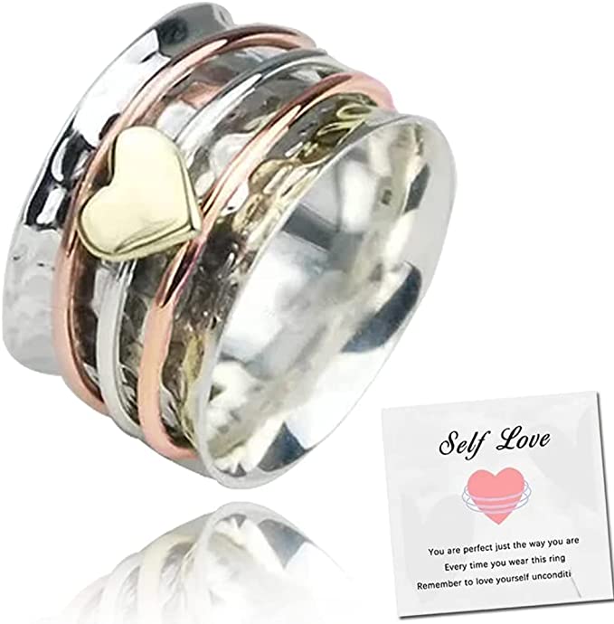 Self Love Spinner Heart Ring-Jolura