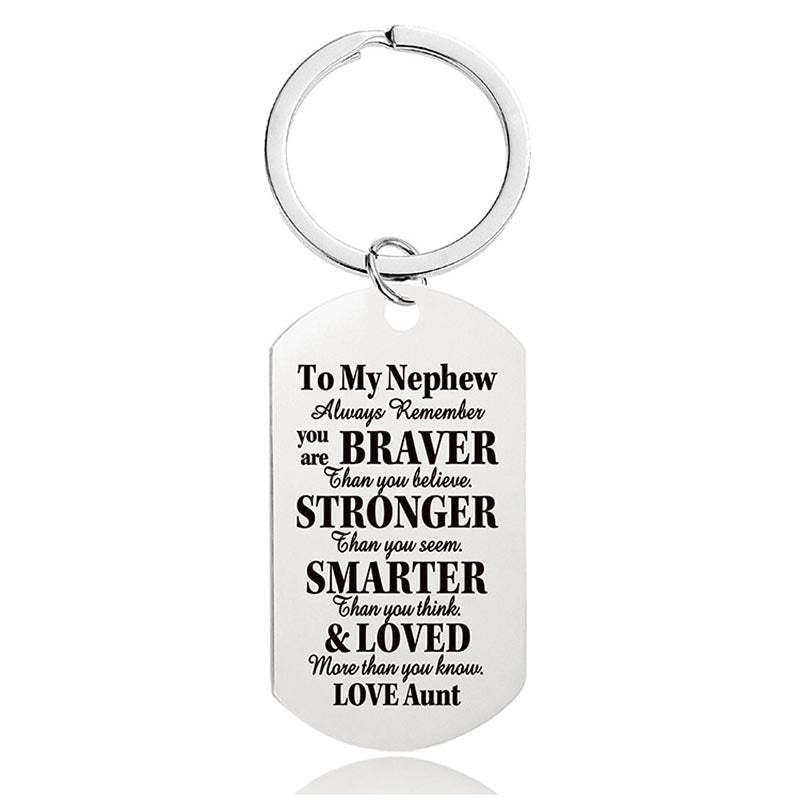 Aunt To Nephew - Always Remember You Are Braver Than You Believe - Inspirational Keychain - A918-Jolura