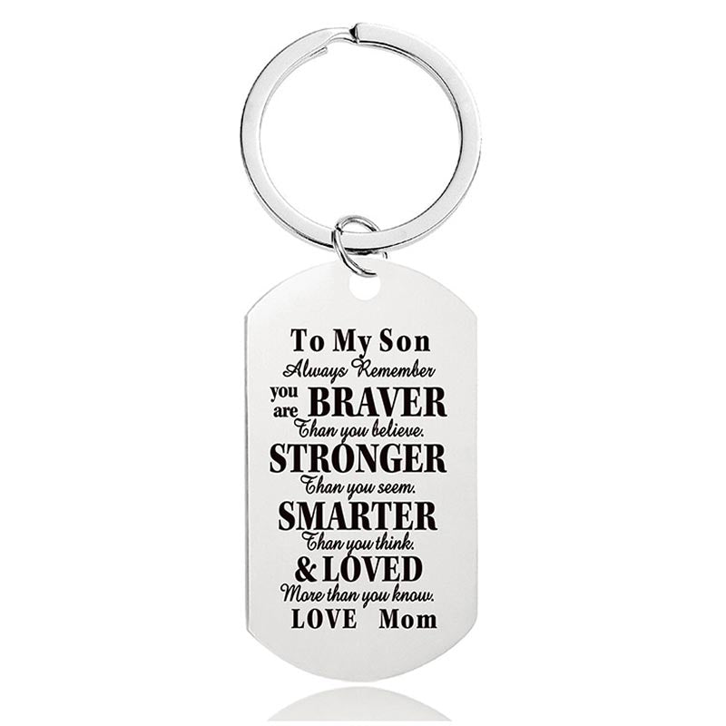 Mom To Son - Always Remember You Are Braver Than You Believe - Inspirational Keychain - A918-Jolura
