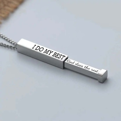 I Do My Best God Does The Rest Hidden Message Necklace-Jolura