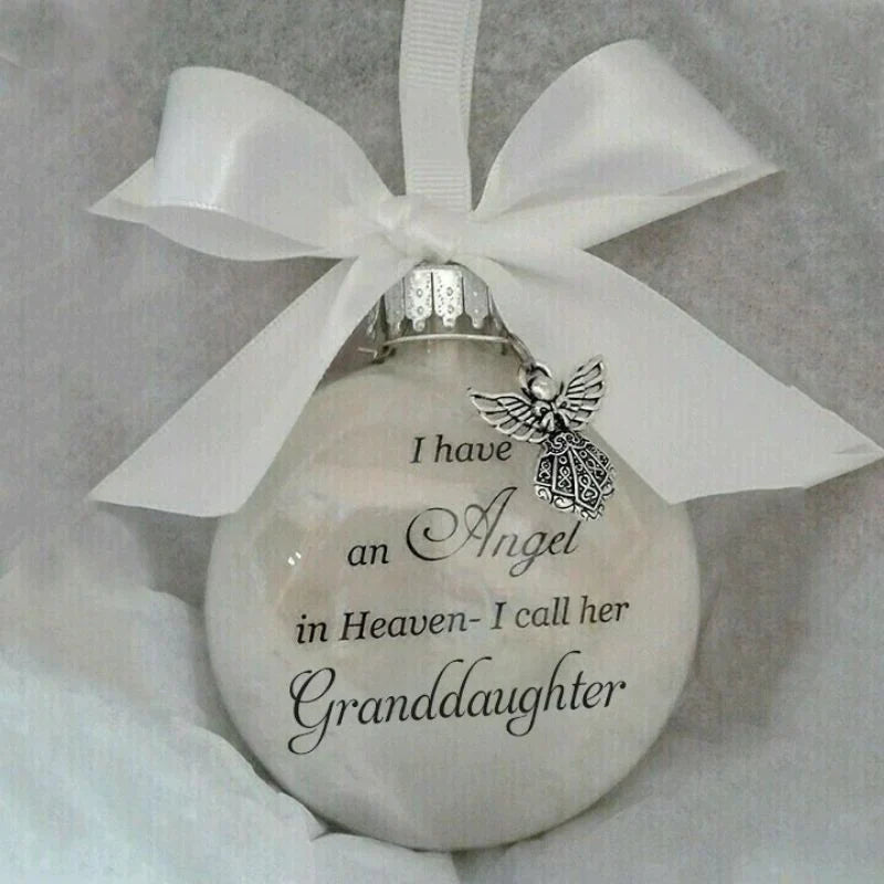 Christmas Ornaments Feather Ball - Angel In Heaven Memorial Ornament-Jolura