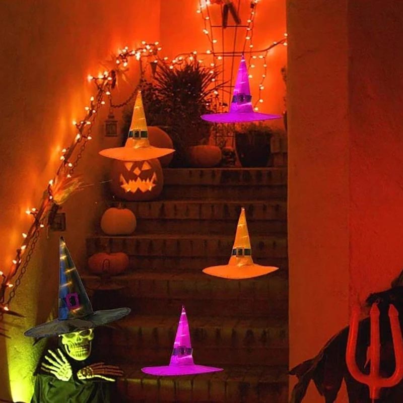 Glowing Witch Hat Decorations - 2 in 1 Hanging/Wearable-Jolura