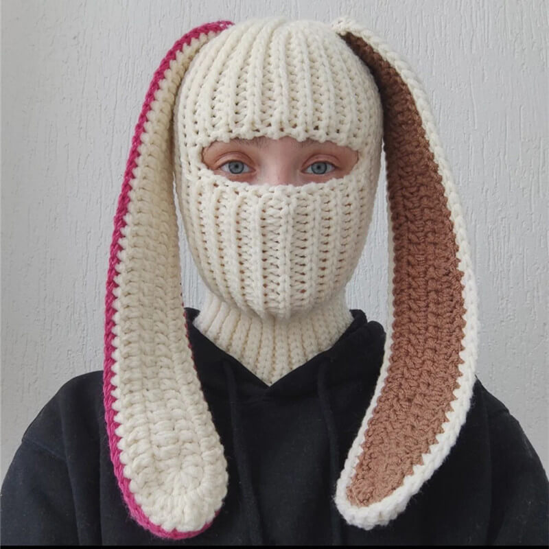 Rabbit Ears Handmade Crochet Warm Hats-Jolura