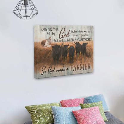 God Made a Farmer - D364 - Gallery Wrapped Canvas Prints