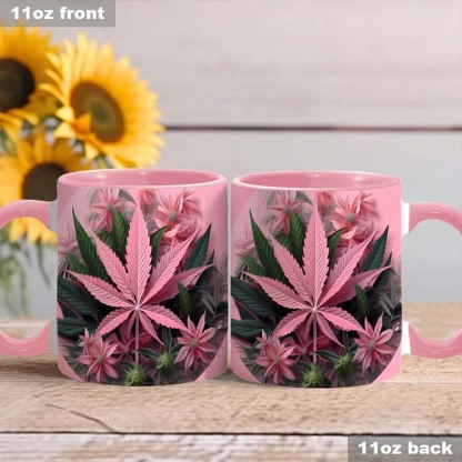Pink Stoner Chick - Weed Accent Mug-Jolura