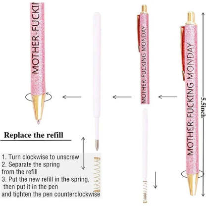 Colored Glitter Pen Set For Sarcastic Souls-Jolura