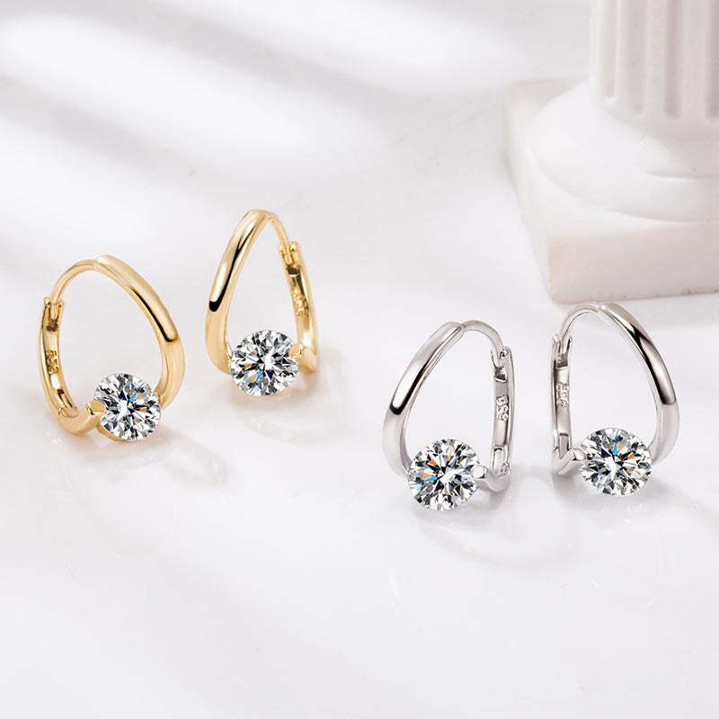 Diamond Round Stud Earrings-Jolura