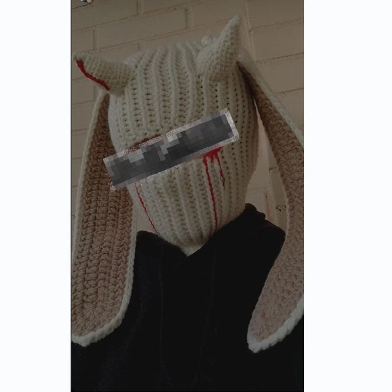 Rabbit Ears Handmade Crochet Warm Hats-Jolura