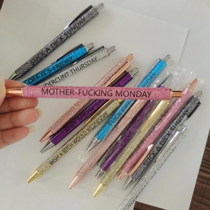 Colored Glitter Pen Set For Sarcastic Souls-Jolura