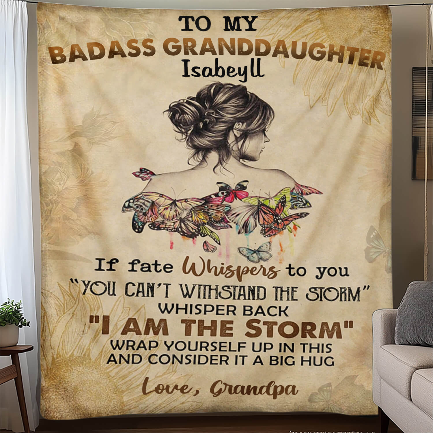 To My Daughter/Granddaughter - D393 - Personalized Custom Blanket