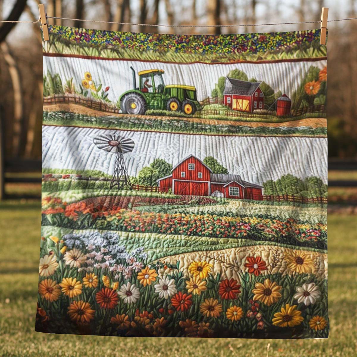 Barnyard Blossom Blanket - C027 - Premium Blanket