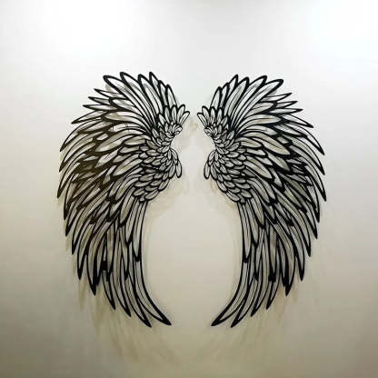 1 Pair Angel Wings Metal Wall Art With Led Lights-Jolura