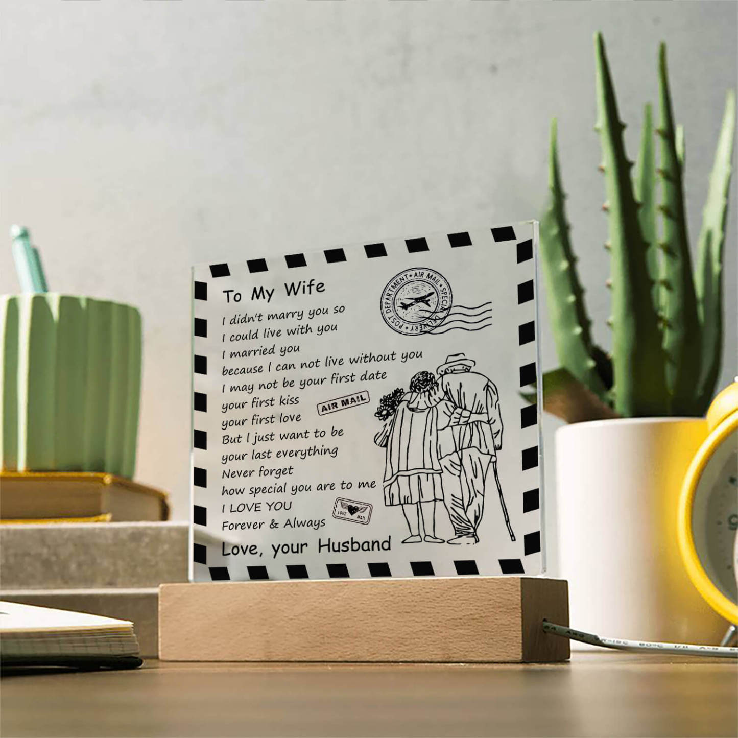 To My Wife - D348 -  LED Acrylic Plaque