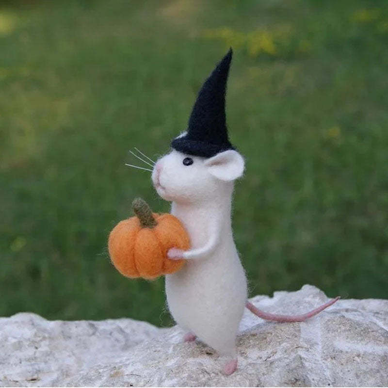 Handmade Halloween Mouse With A Pumpkin-Jolura