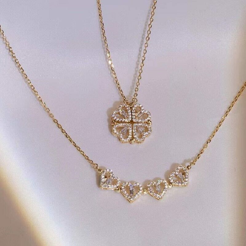 🍀Four-Leaf Heart Shape Necklace💕 S925 Silver-Jolura
