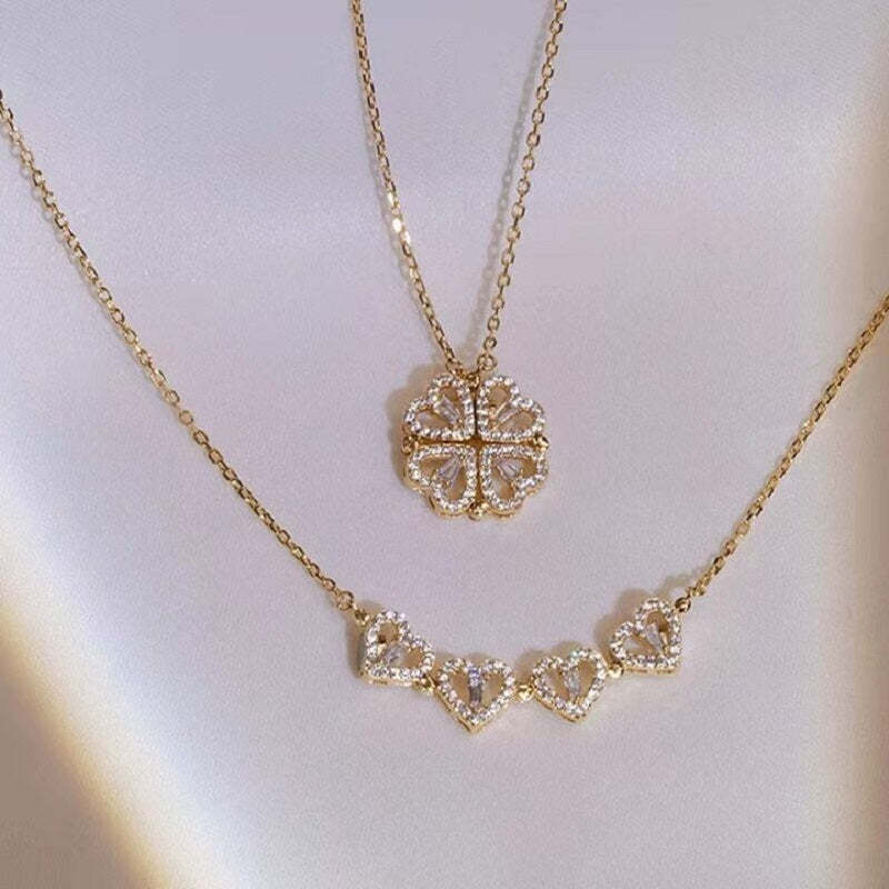 🍀Four-Leaf Heart Shape Necklace💕 S925 Silver-Jolura