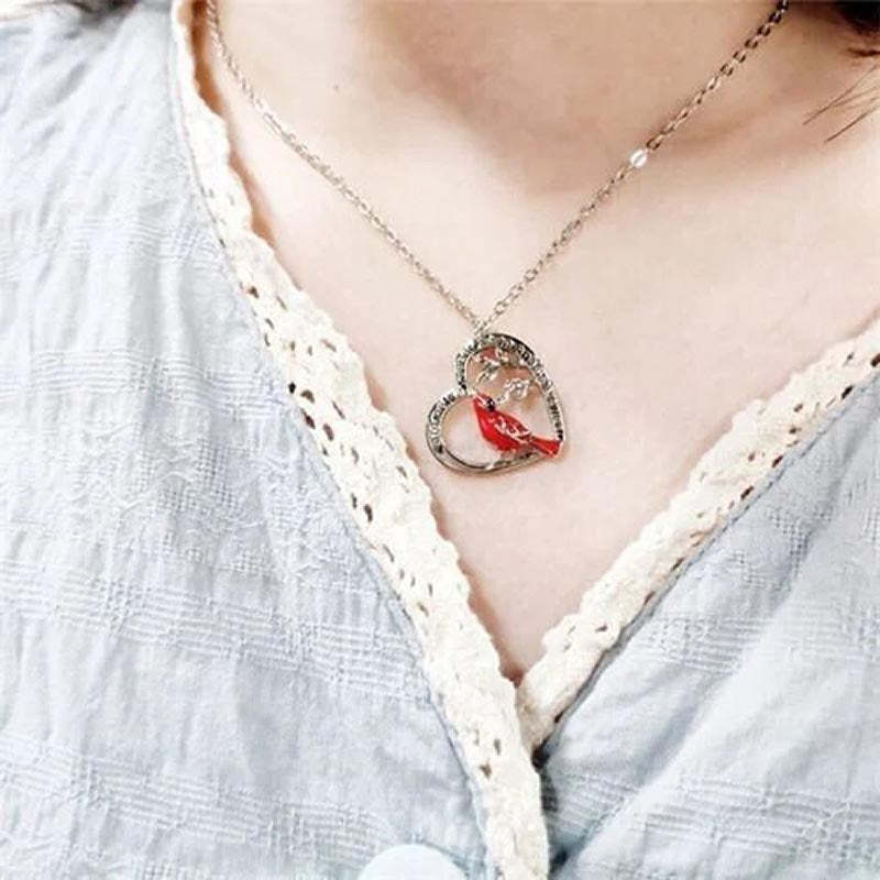 Cardinal Heart Pendant Necklace-Jolura